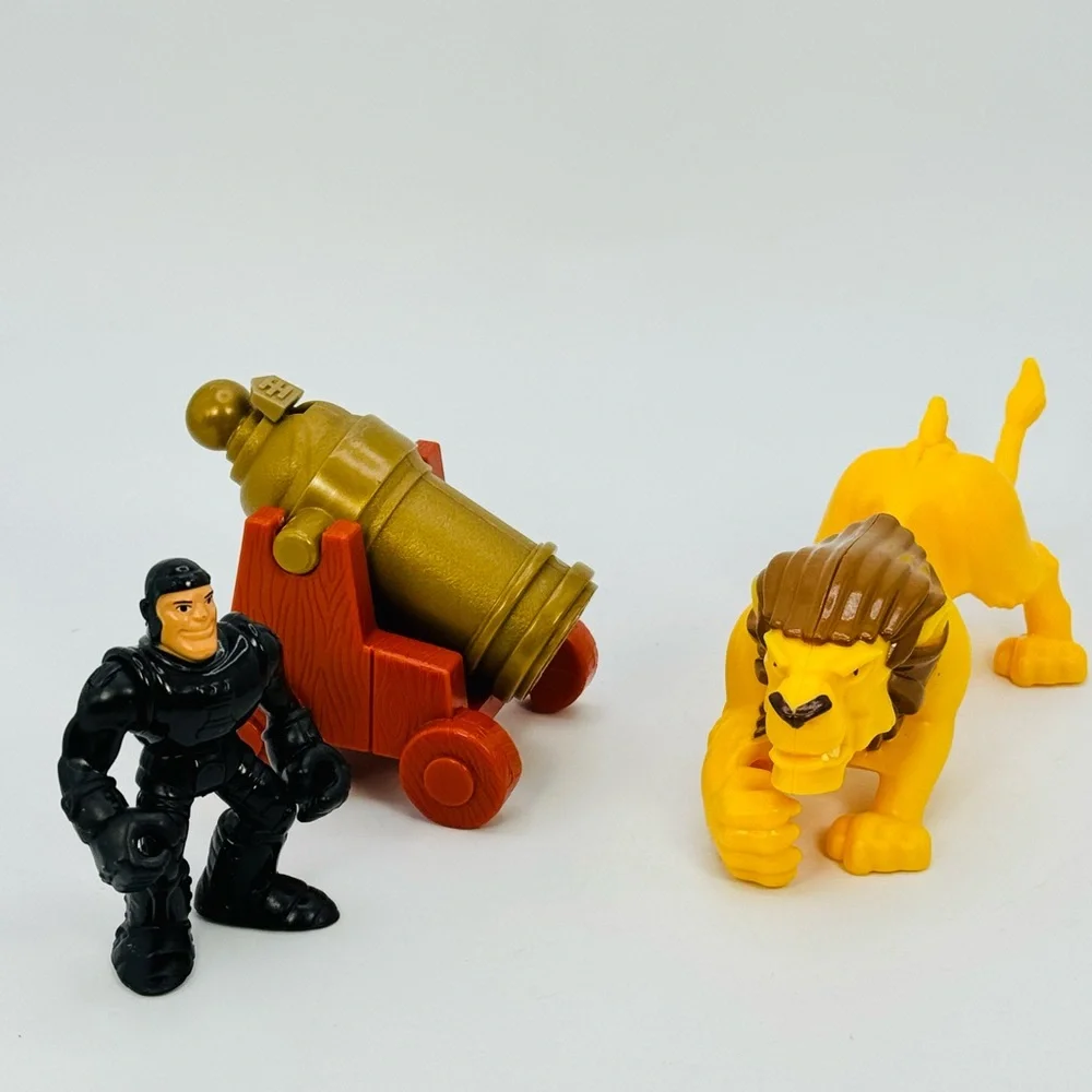 Imaginext Knight Cannon And Lion Figure Lot Medieval Fisher Price